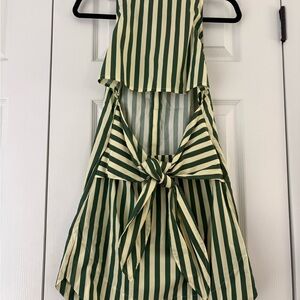 Simon Miller mini dress in Green and Cream Stripes